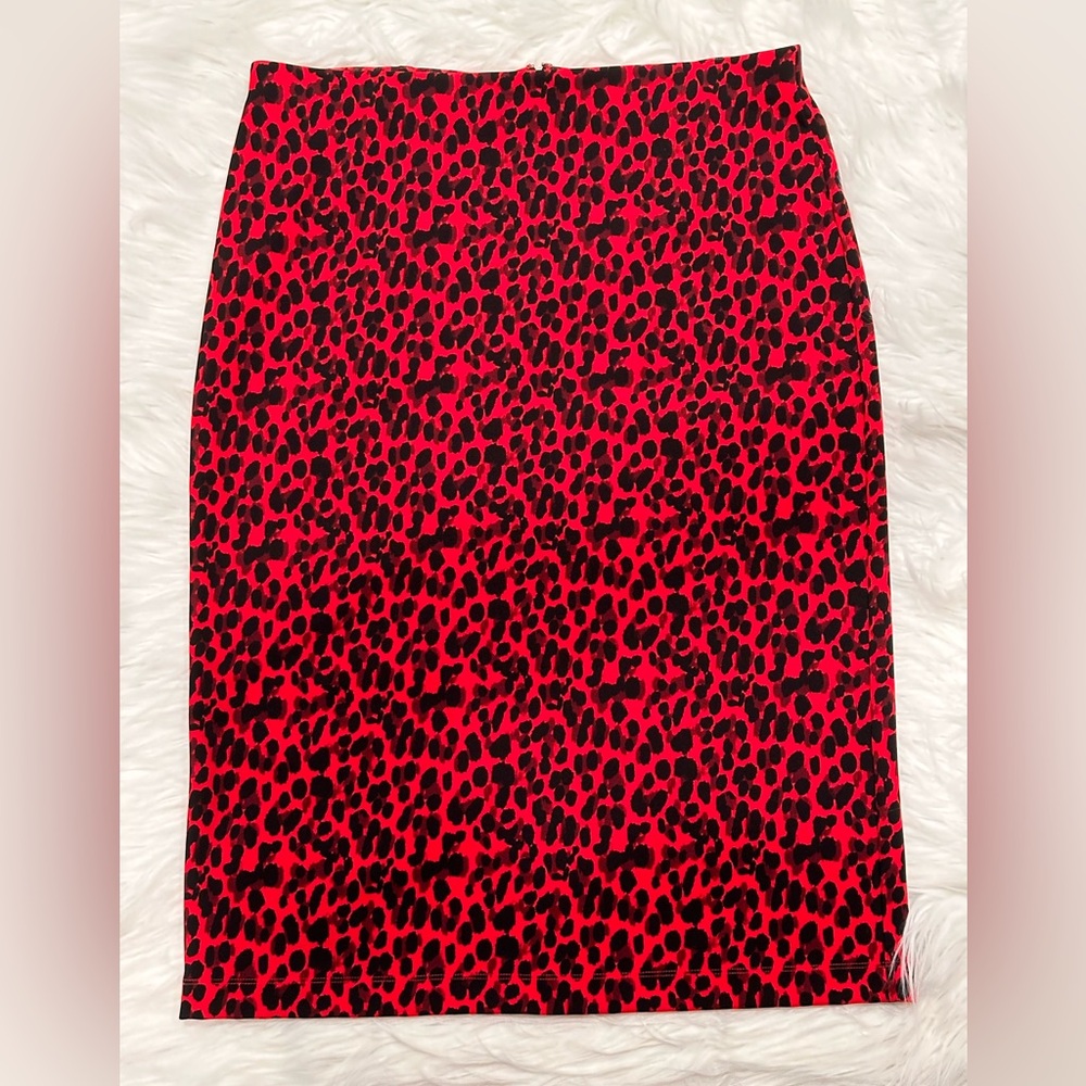 Banana Republic skirt red leopard print - size 16 Tall